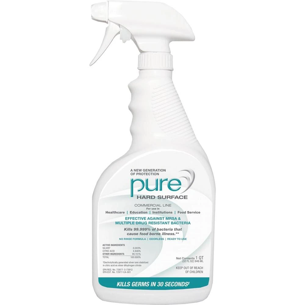 PURE® Hard Surface Disinfectant Sanitizer - 32 Oz. - 12/Case With 2 Spray Bottles