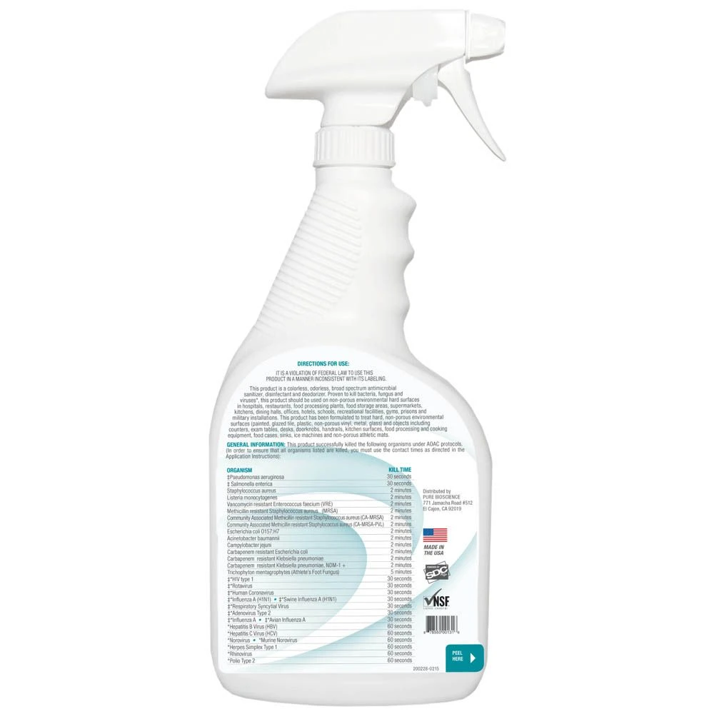 PURE® Hard Surface Disinfectant Sanitizer - 32 Oz. - 12/Case With 2 Spray Bottles - Image 2
