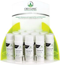 CBD CLINIC™ Clinical Strength Pain Stick (12 Sticks) + Display