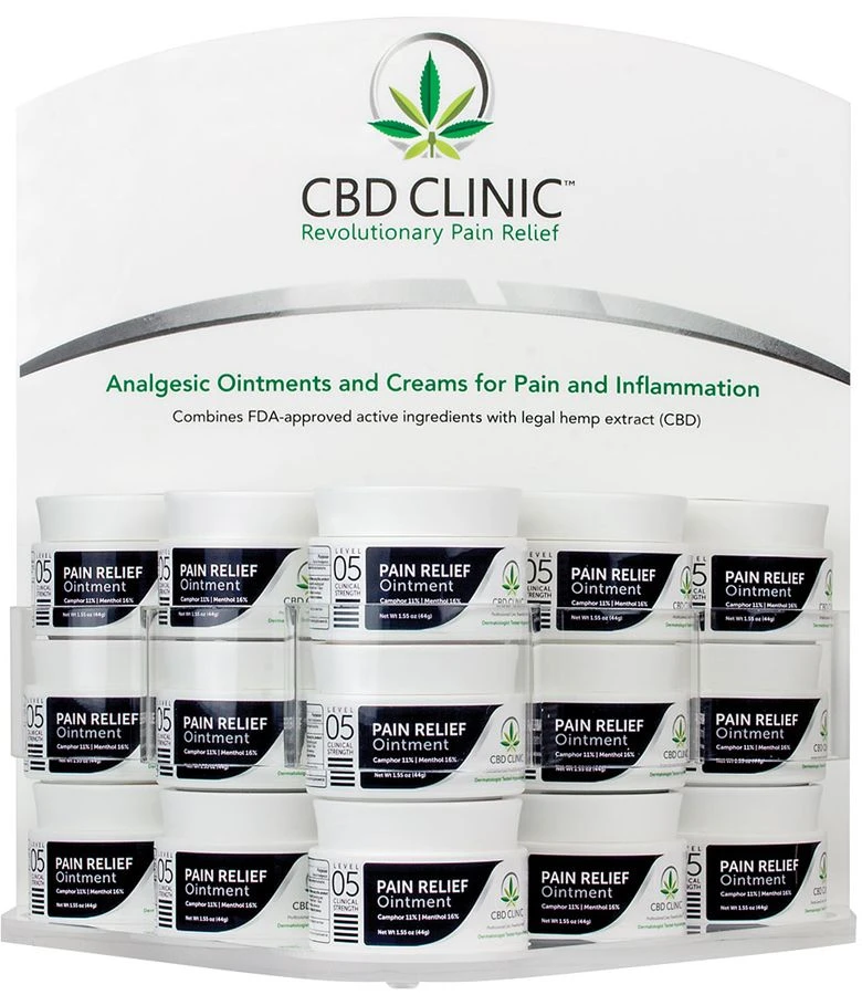 CBD CLINIC™ Level 5 Pain Relief Fully Loaded Display With 15 Jars Of Ointment