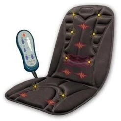 Six Motor Massage Cushion With Heat For Office Chairs And Car Seats - Black