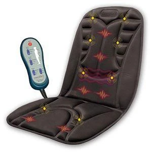 Six Motor Massage Cushion With Heat For Office Chairs And Car Seats - Black